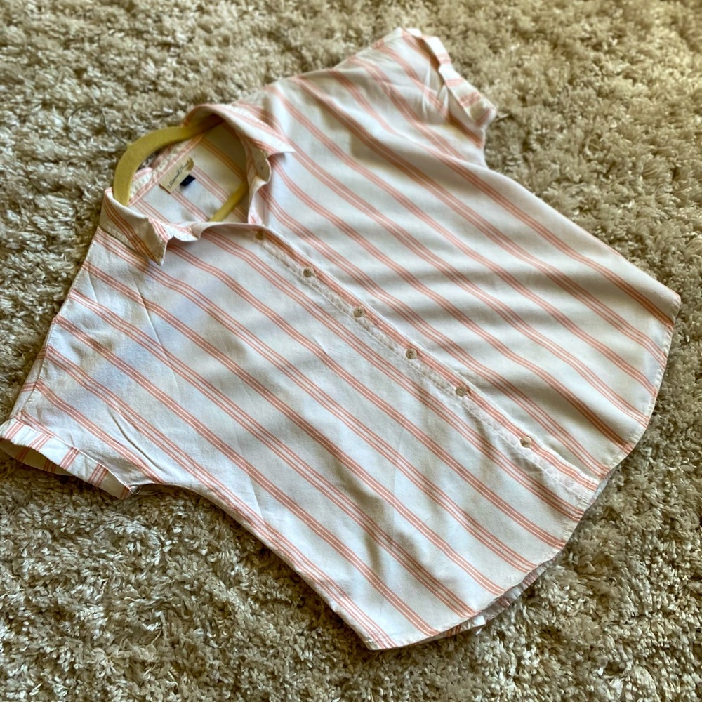 Striped button-up shirt
